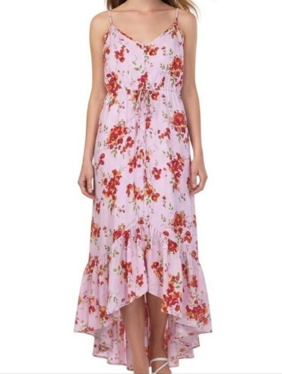 Nanette Lepore Dresses & Skirts - Nanette Lepore Lilac Floral Buttonfront High Low Dress